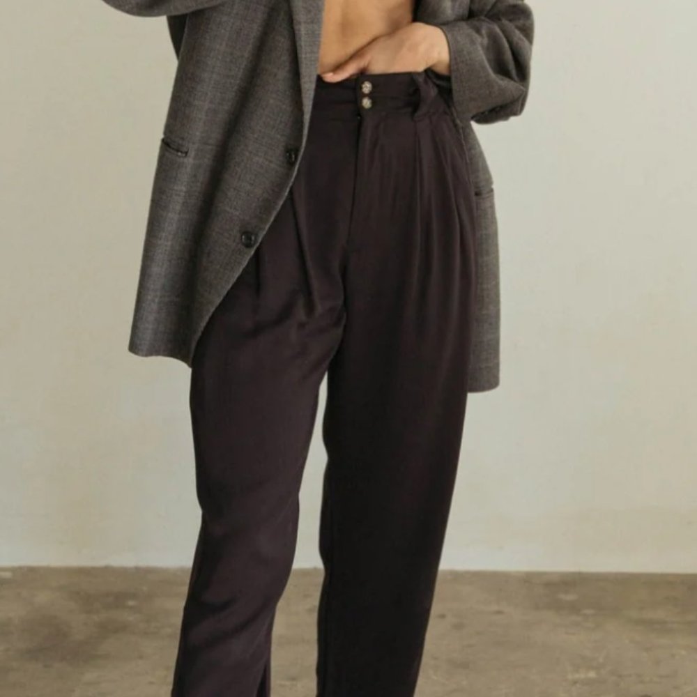 Na Nin Townes Rayon Twill Trouser Black